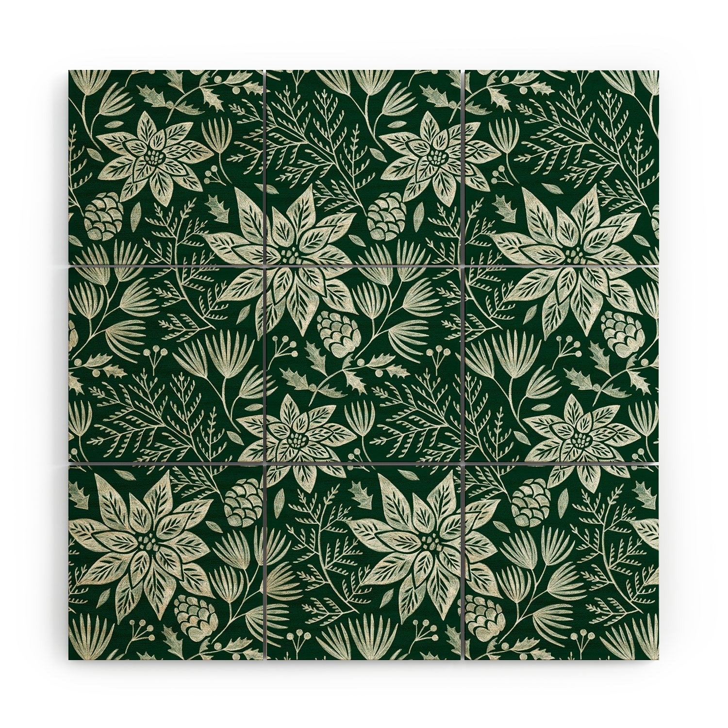 Pimlada Phuapradit Christmas Poinsettia Wood Wall Mural