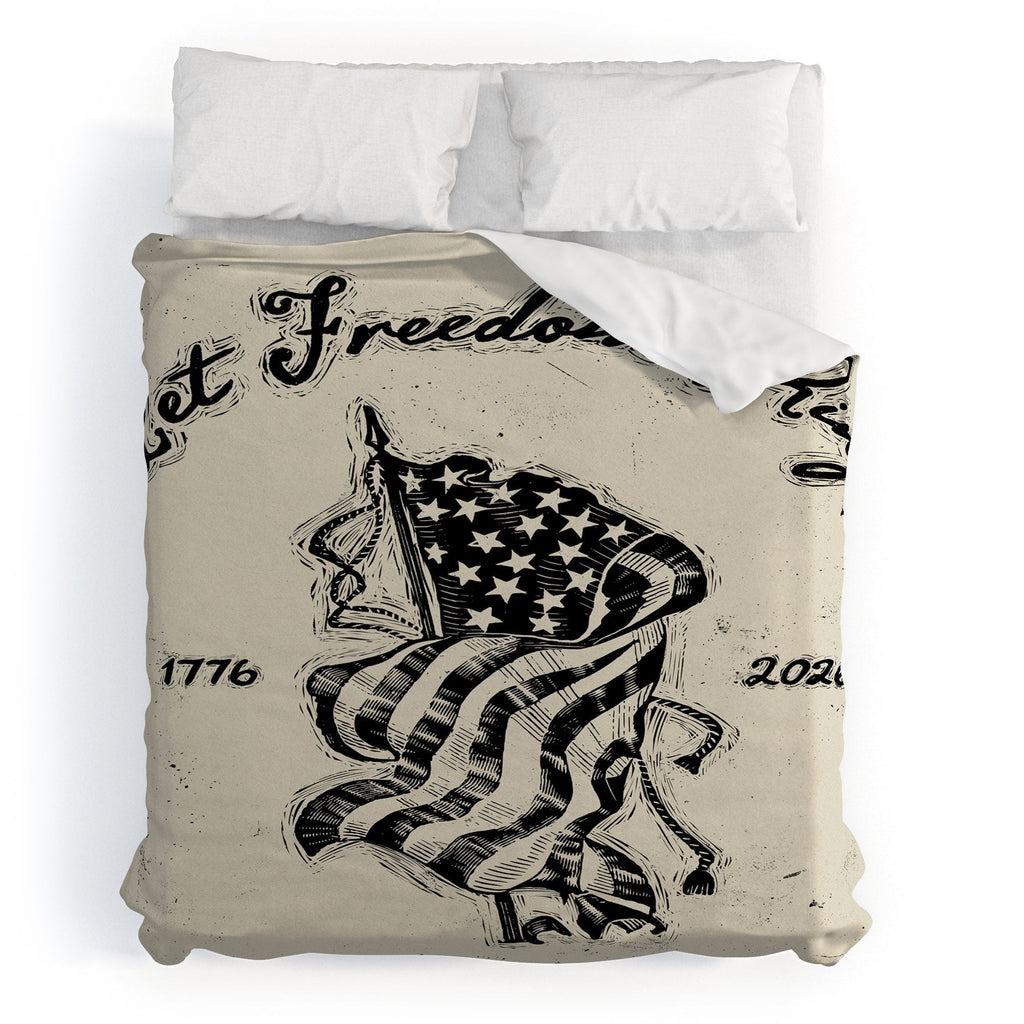 DENY Designs Let Freedom Ring Block Duvet Cover