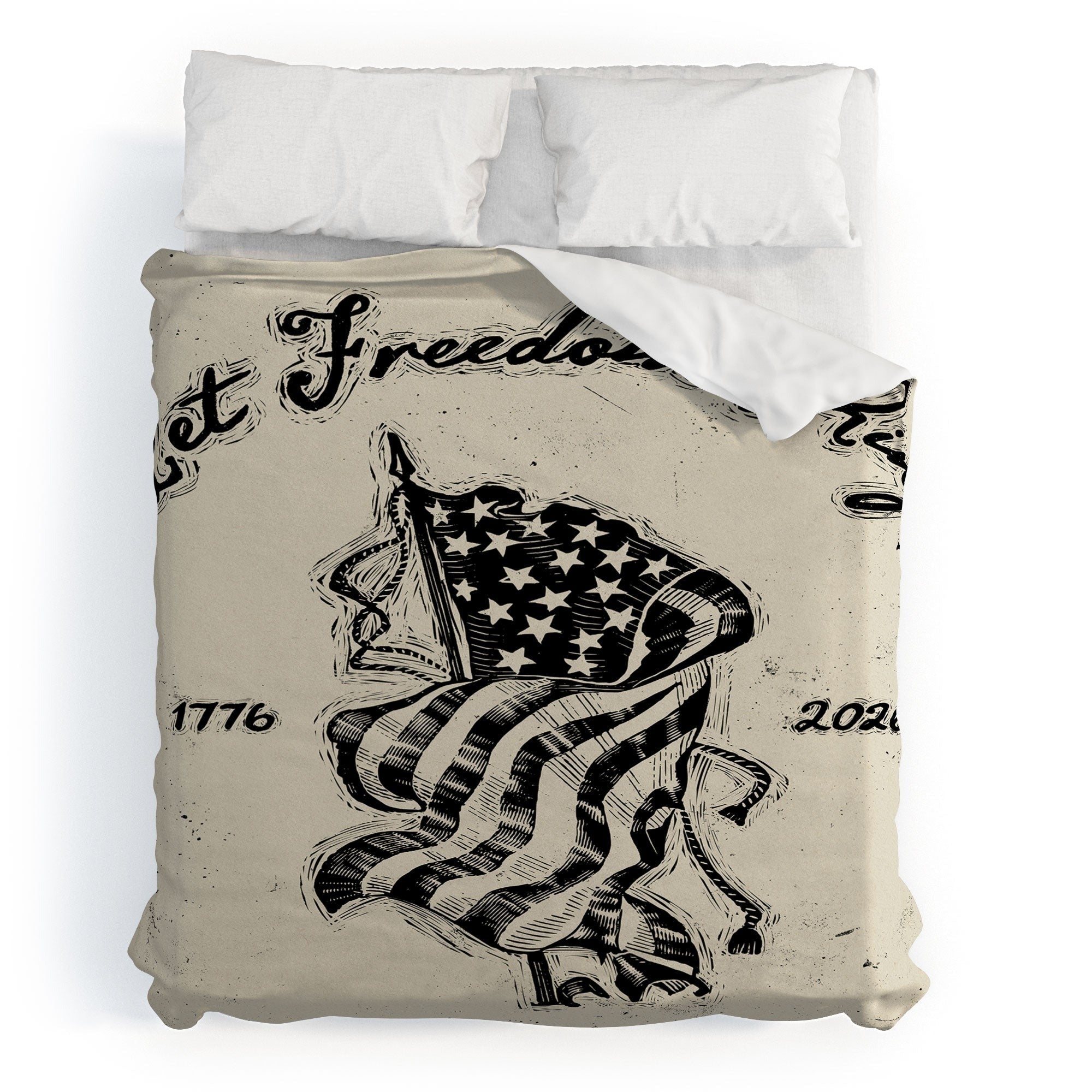 DENY Designs Let Freedom Ring Block Duvet Cover