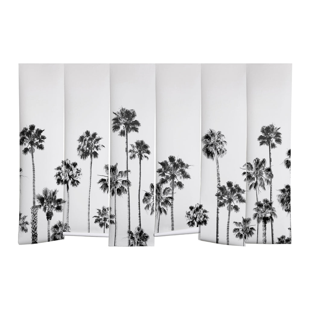 Gal Design Black And White Palms Wall Mural
