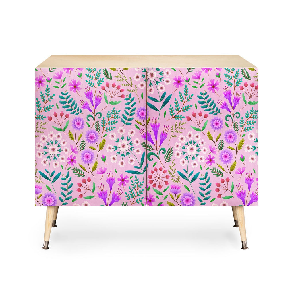 Pimlada Phuapradit Ditsy Purple Floral Half Drop Credenza