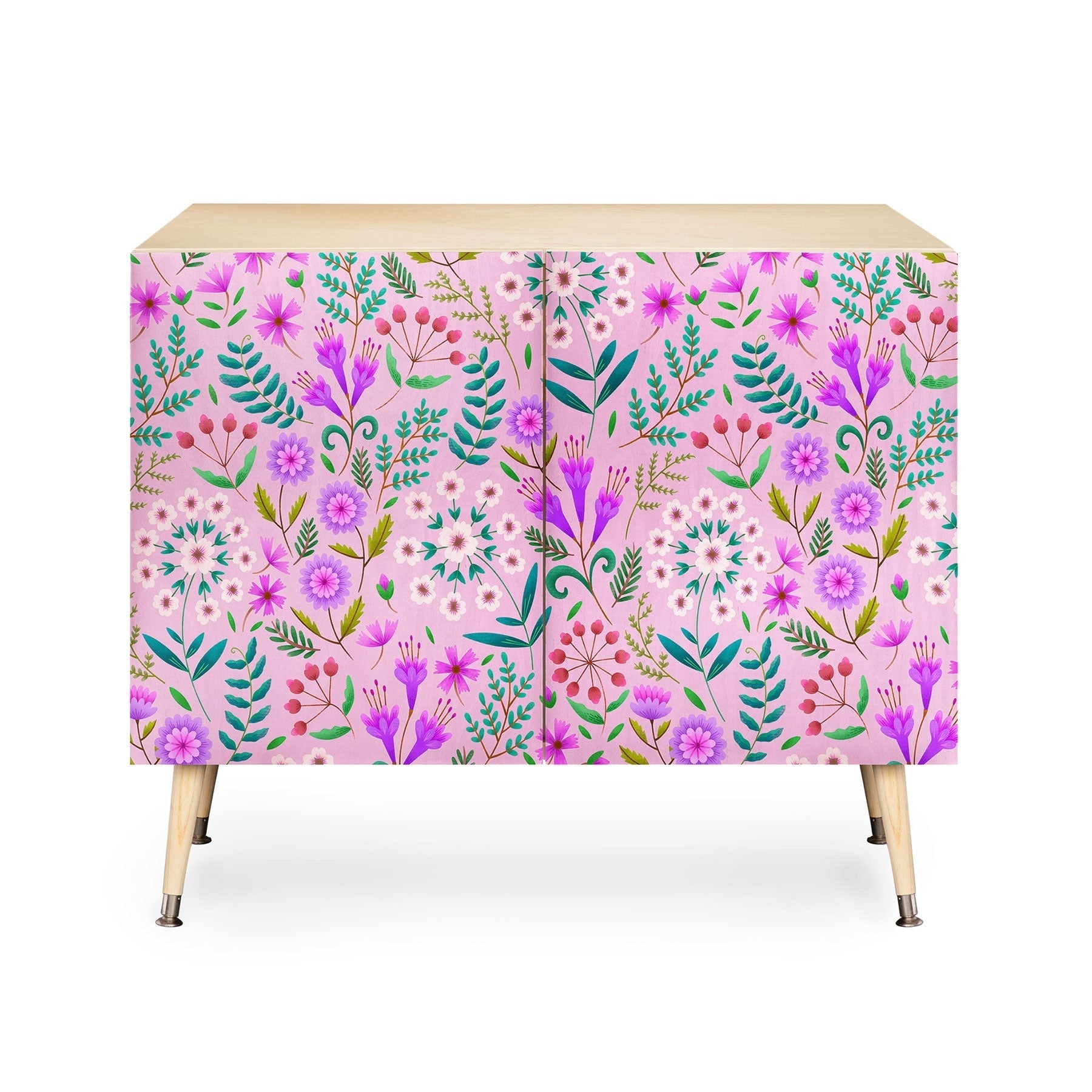 Pimlada Phuapradit Ditsy Purple Floral Half Drop Credenza