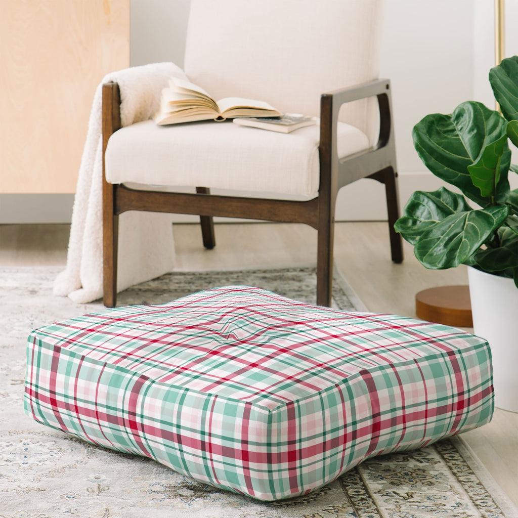 Lisa Argyropoulos Merry Vintage Plaid Floor Pillow Square