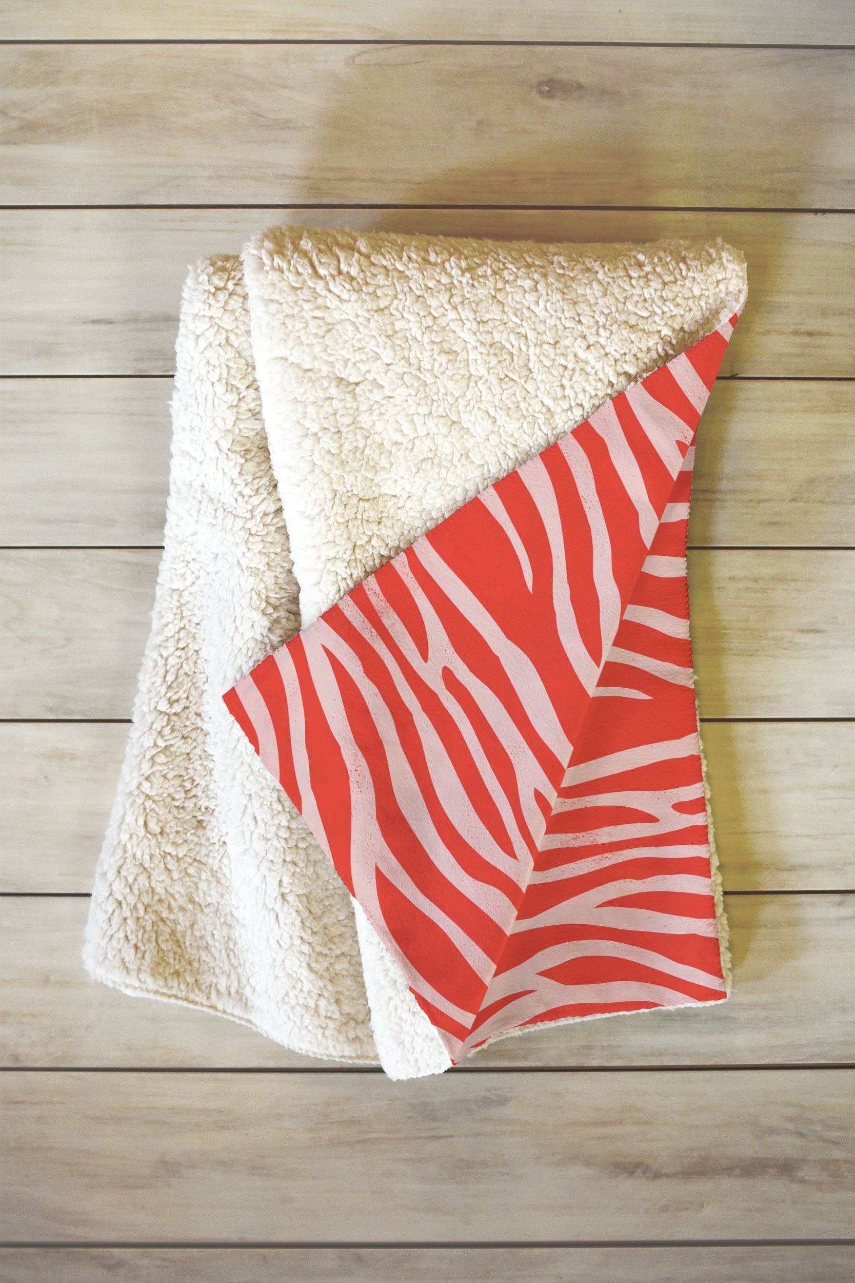 Avenie BR Red Zebra Stripe Fleece Throw Blanket