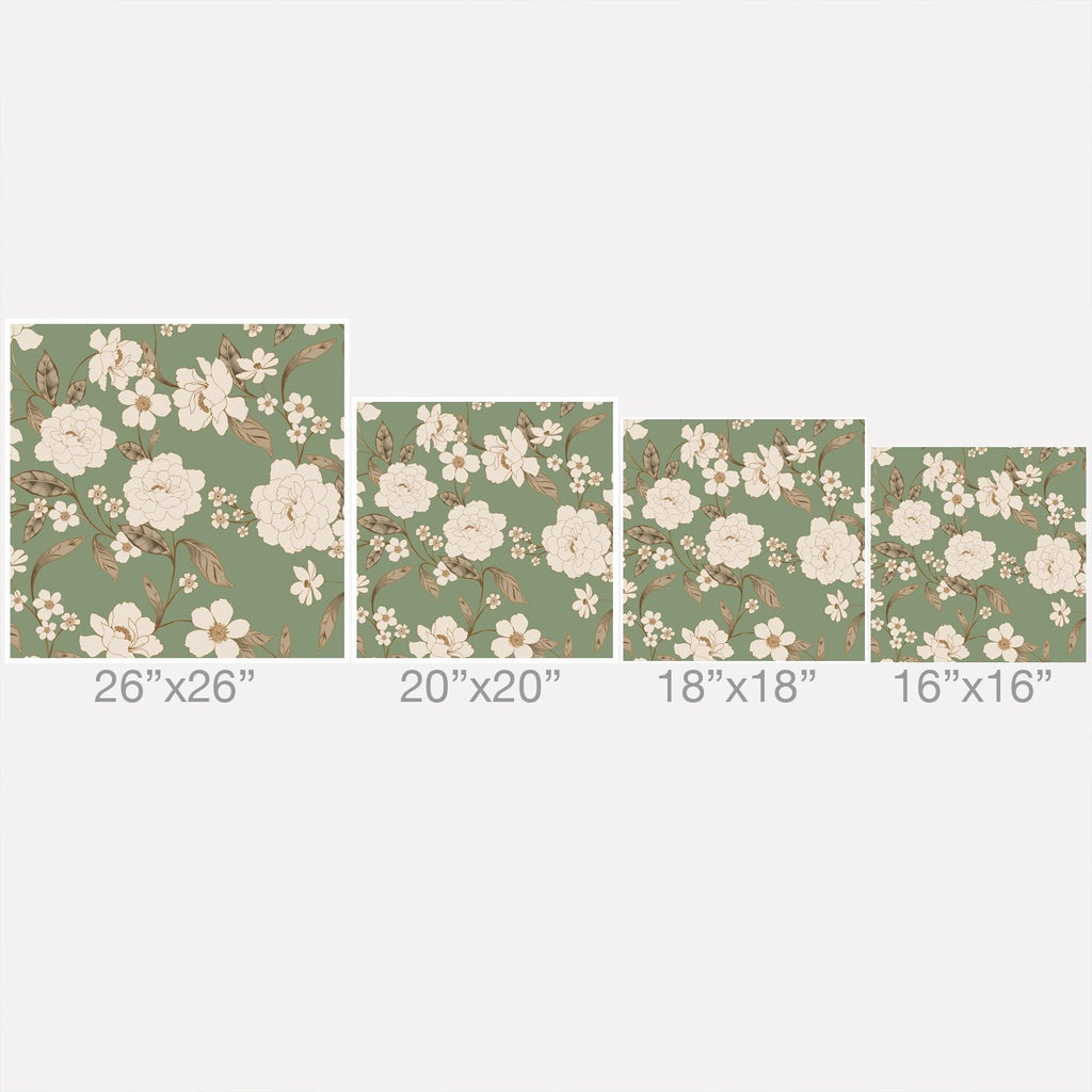 Gabriela Fuente Olive Floral Roberta Outdoor Throw Pillow