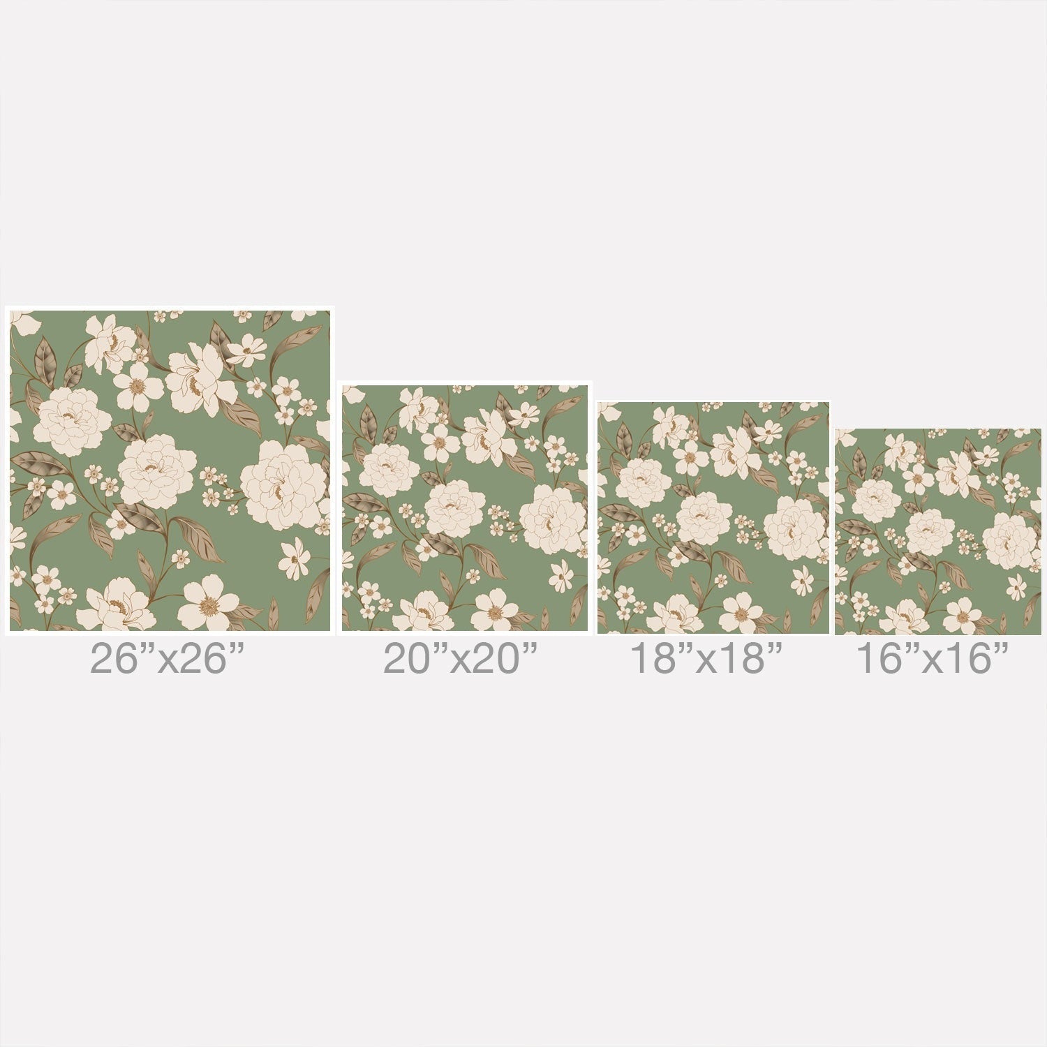 Gabriela Fuente Olive Floral Roberta Outdoor Throw Pillow
