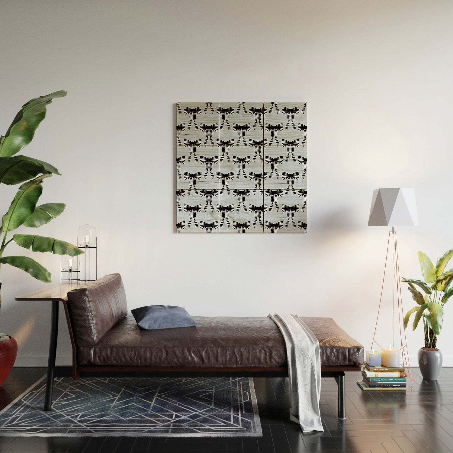 Design by Spark Black Striped Bows Wood Wall Mural