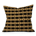 Design by Spark Black Gold Tree Tree Gingham Throw Pillow