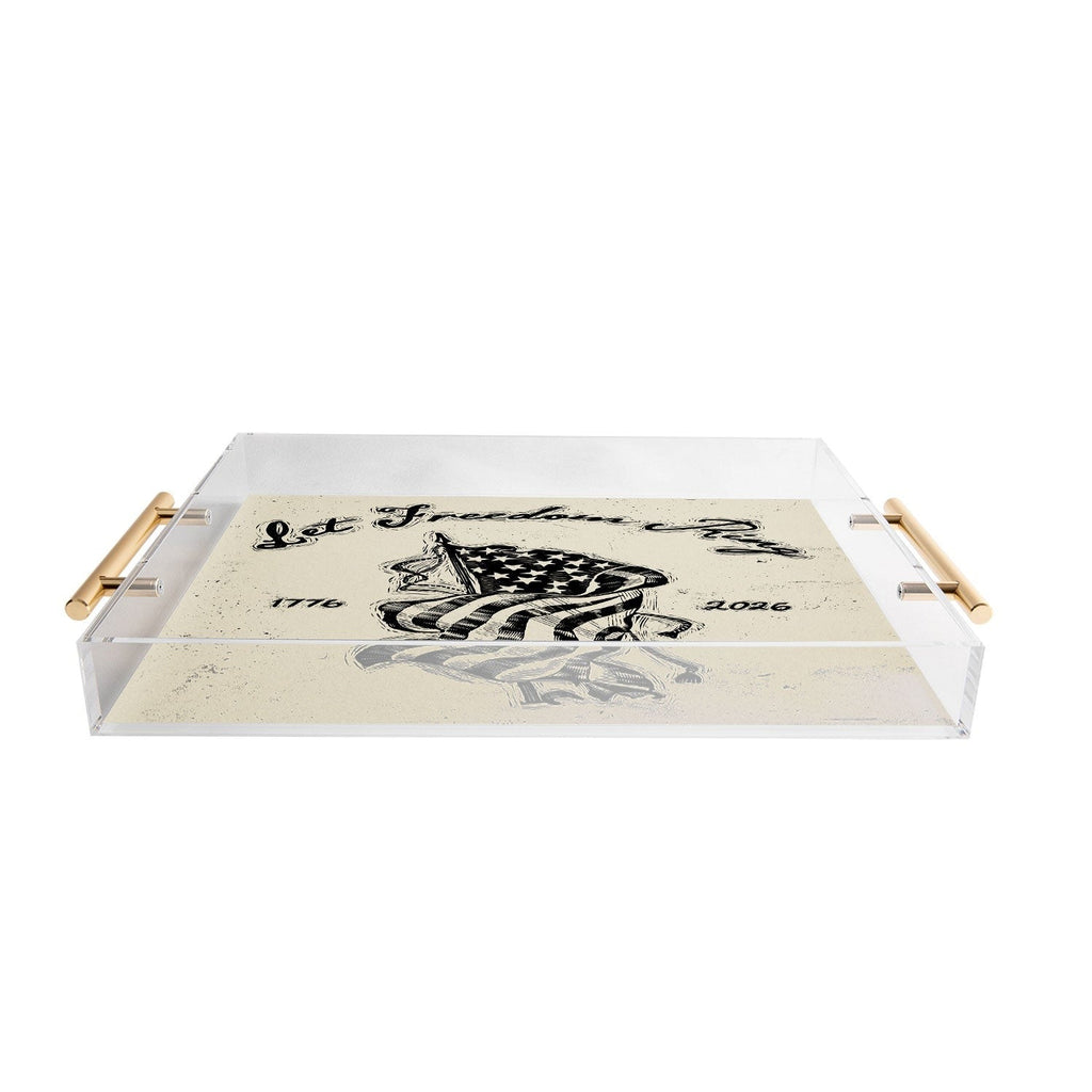 DENY Designs Let Freedom Ring Block Acrylic Tray
