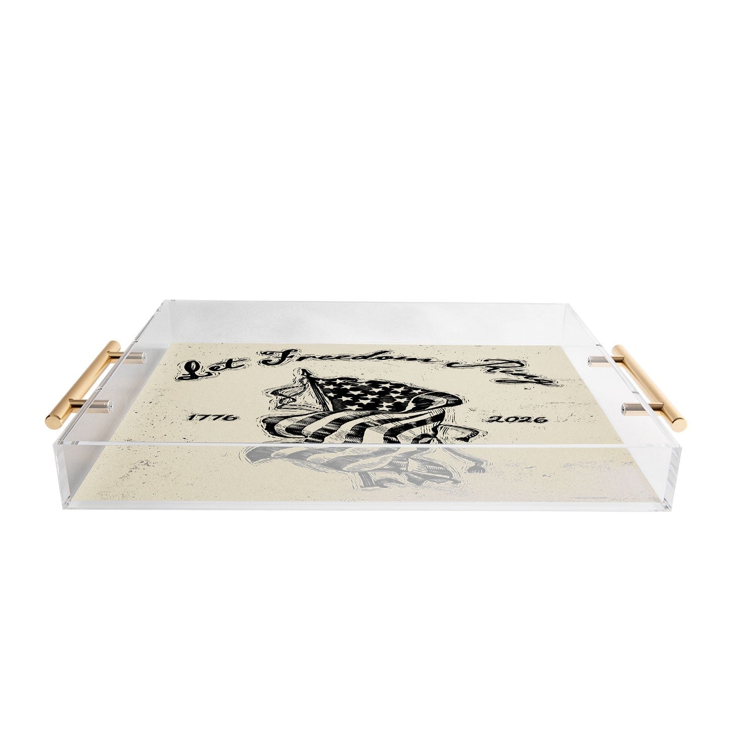 DENY Designs Let Freedom Ring Block Acrylic Tray