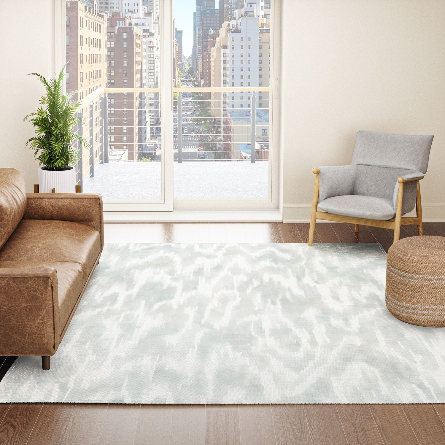 Jacqueline Maldonado Watercolor Wood Grain Area Rug