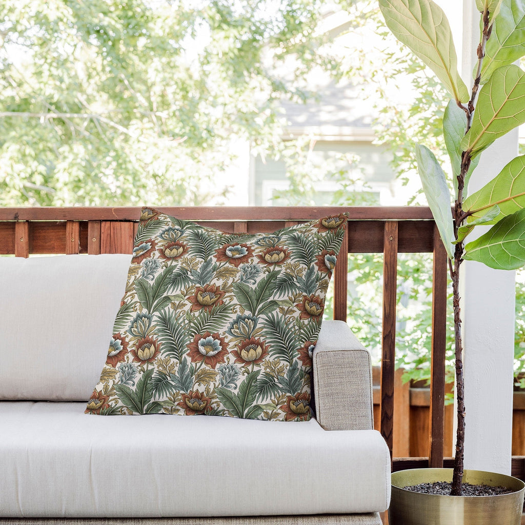Marta Barragan Camarasa Retro Jungle Garden Outdoor Throw Pillow
