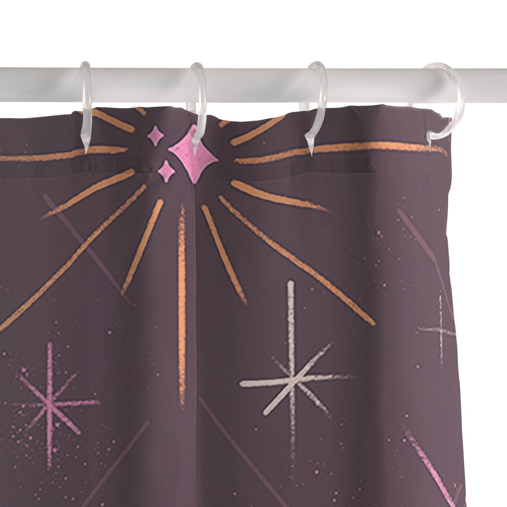 Little Om Pattern Little Moon plum Shower Curtain
