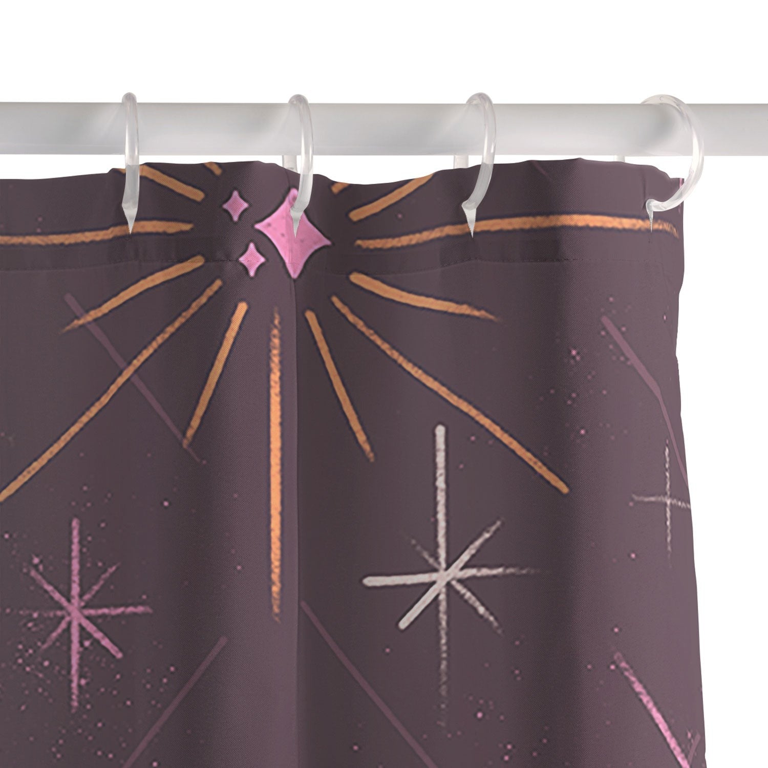 Little Om Pattern Little Moon plum Shower Curtain