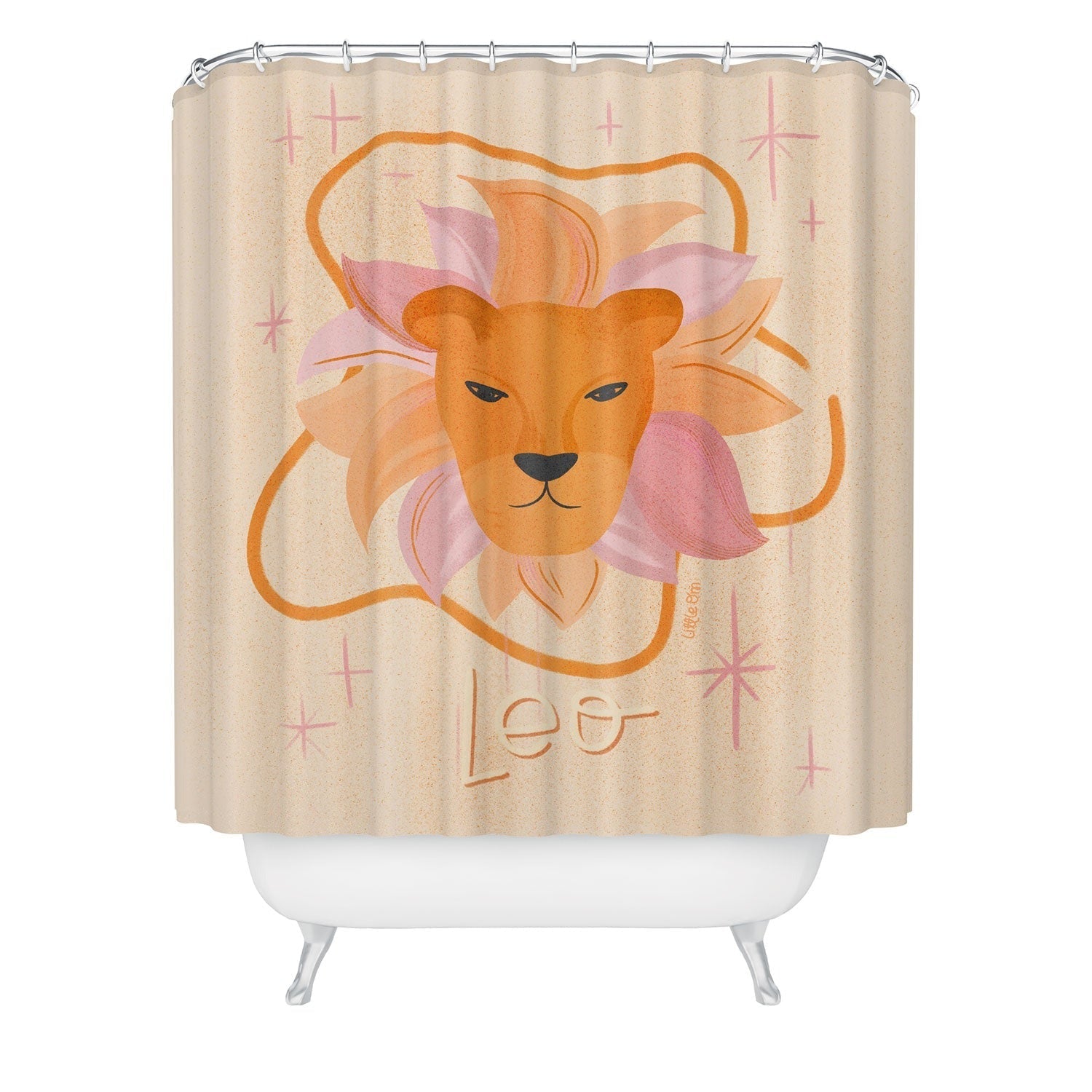 Little Om Zodiac Signs Leo Shower Curtain