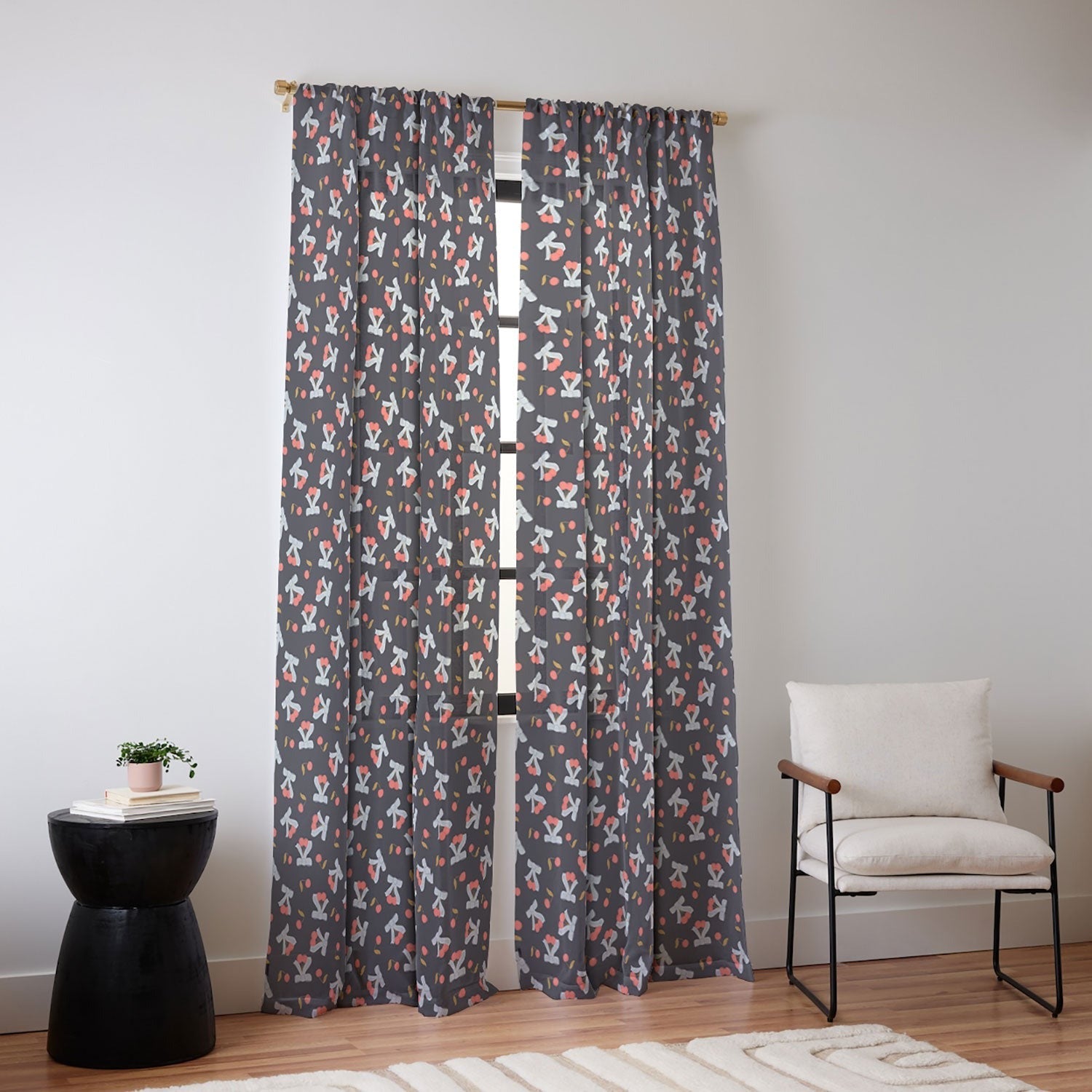 Jennifer Labre Cherries and Bows Sheer Window Curtain
