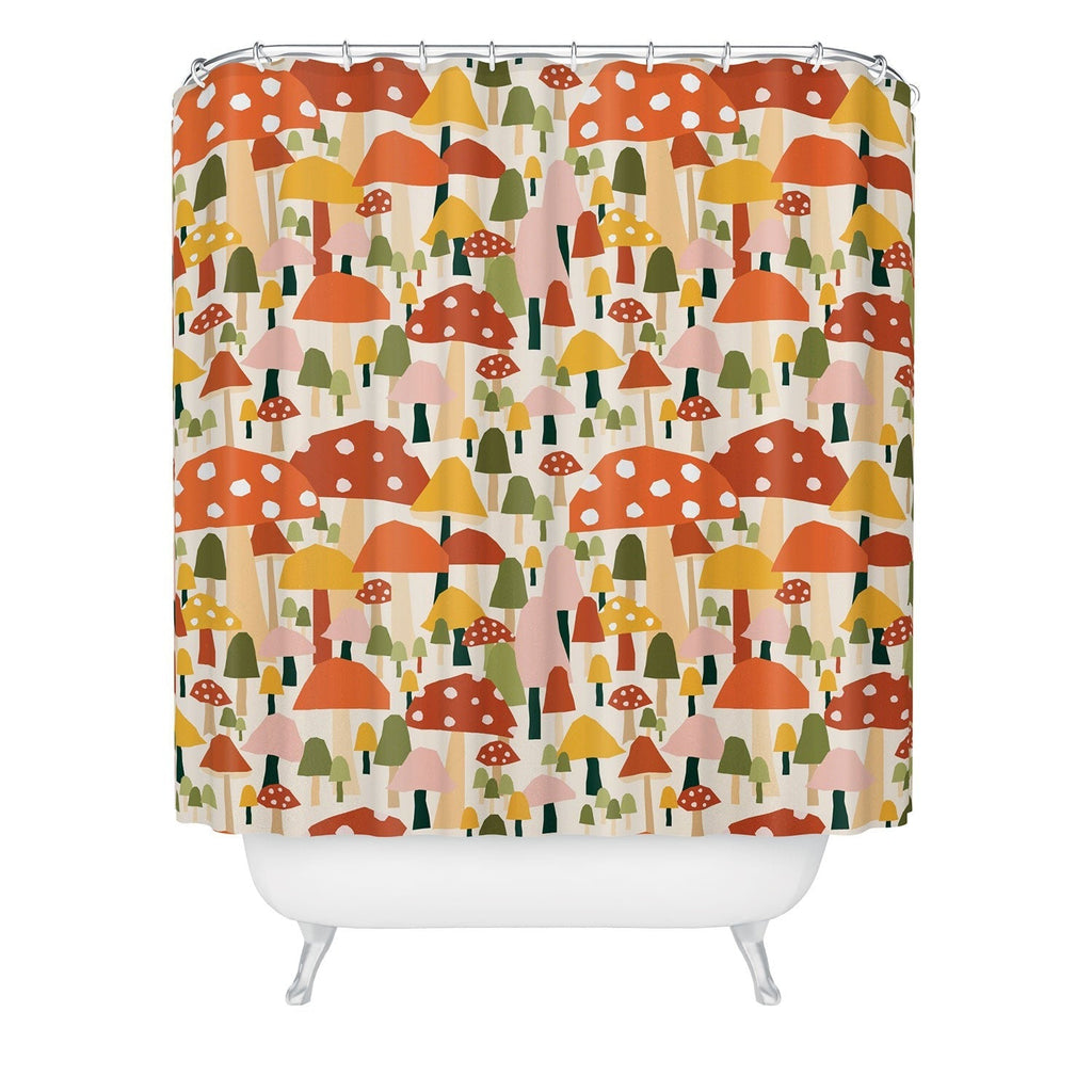 Valeria Frustaci autumnal mushrooms Shower Curtain