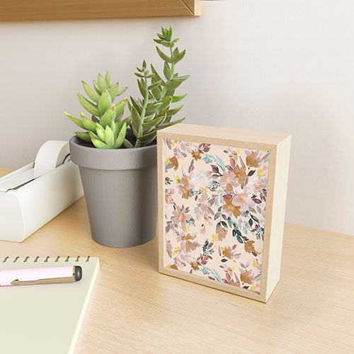 Ninola Design Botanic Retreat Floral Oleander Whimsical Soft Pink Framed Mini Art Print