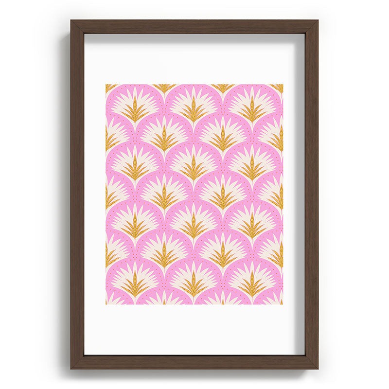 Jennifer Labre Pink Palmetto Recessed Framing Rectangle
