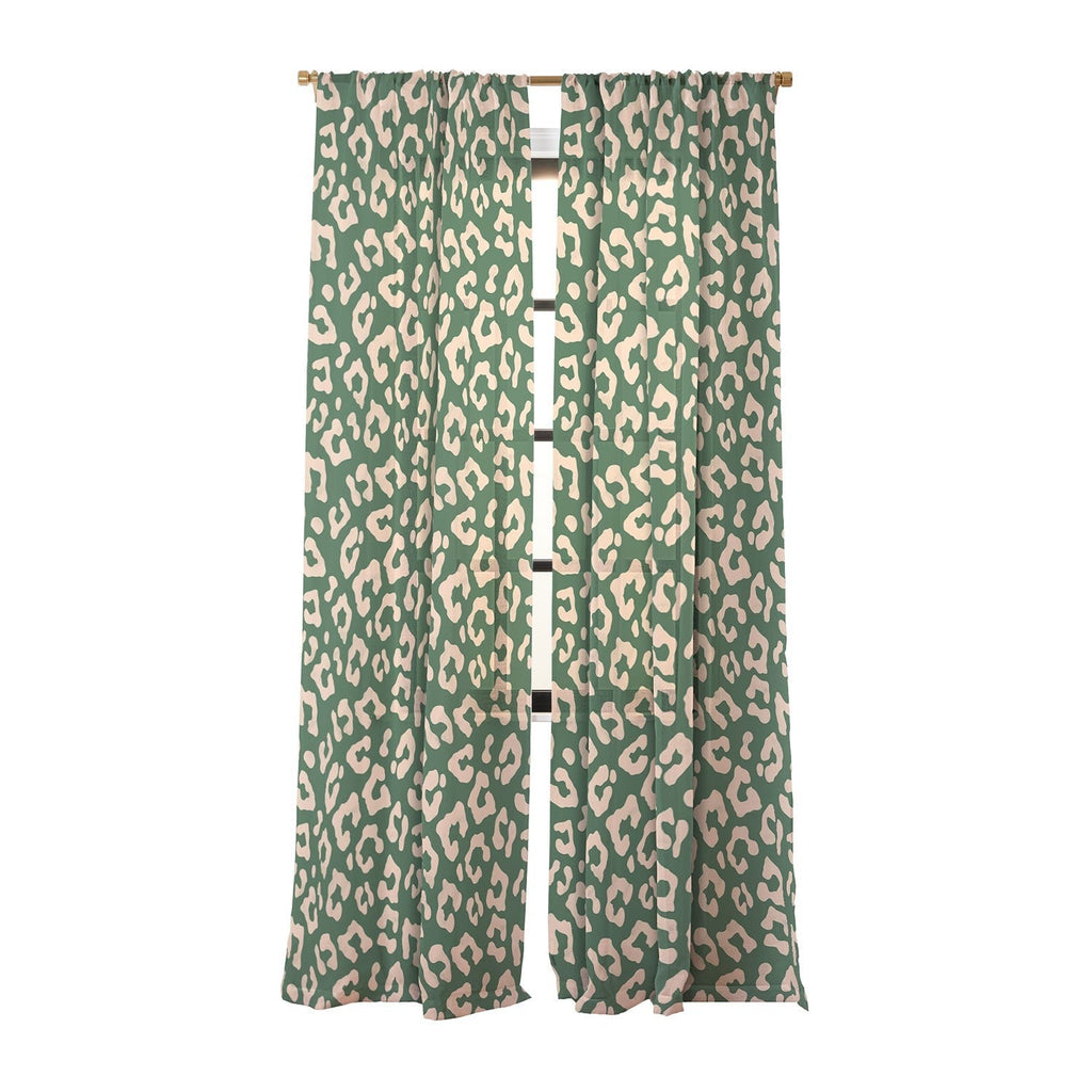 Avenie BR Cheetah Print In Green Sheer Window Curtain