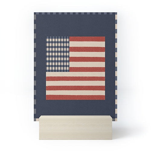 DENY Designs Gingham Flag Mini Art Print
