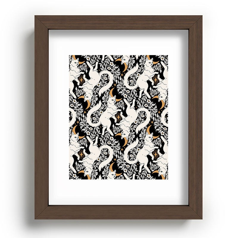 Avenie Celestial Cats Gold Recessed Framing Rectangle