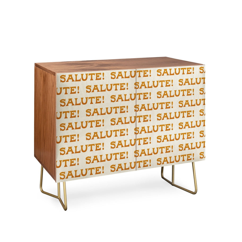 Jessica Molina Salute Gold Pattern on Cream Credenza