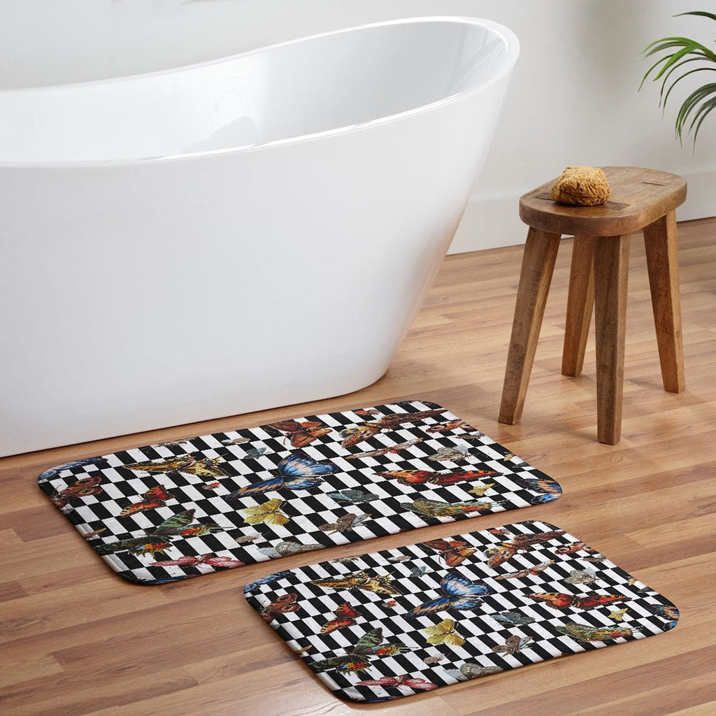 kikasworkshop Butterfly Ballet Memory Foam Bath Mat