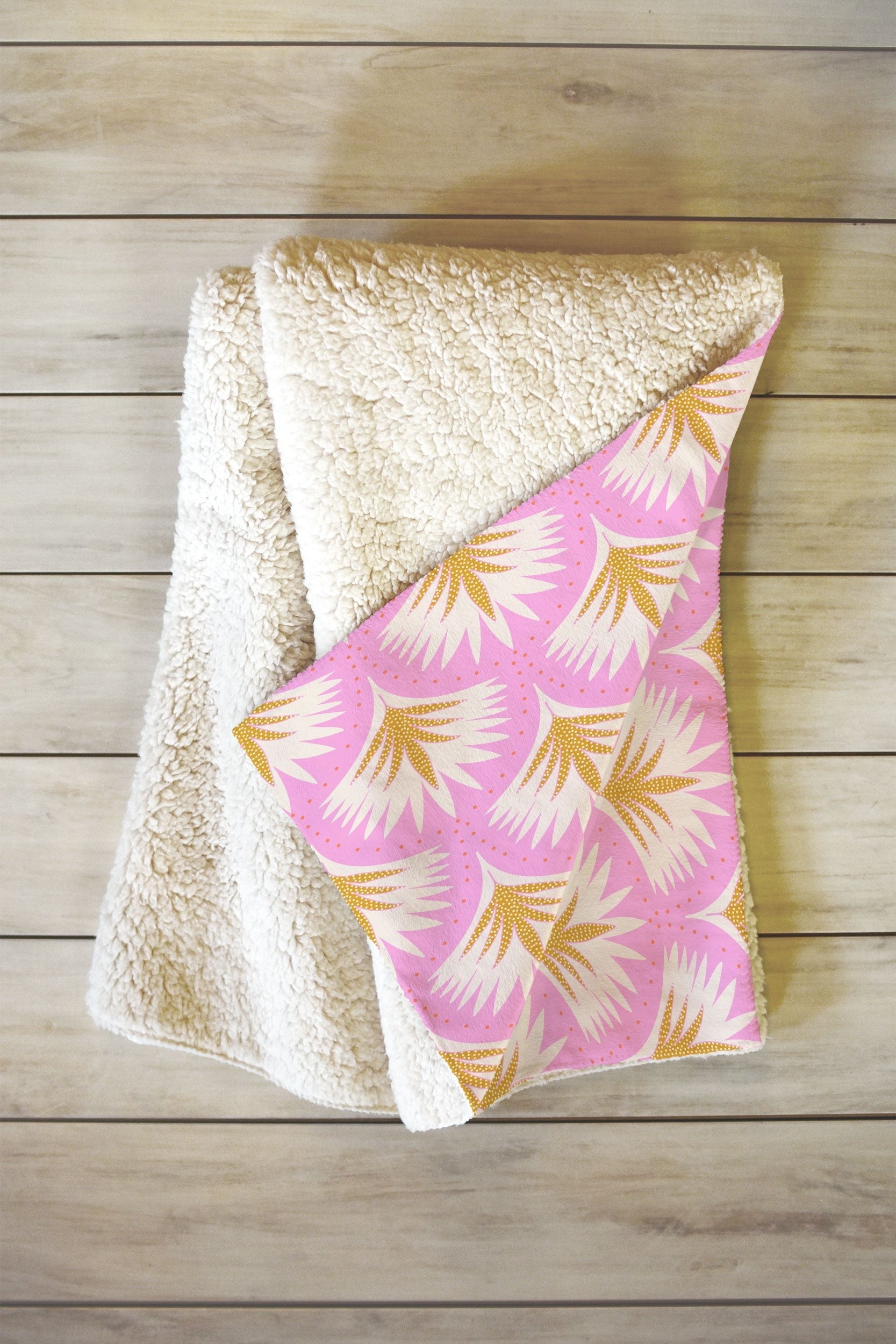 Jennifer Labre Pink Palmetto Fleece Throw Blanket
