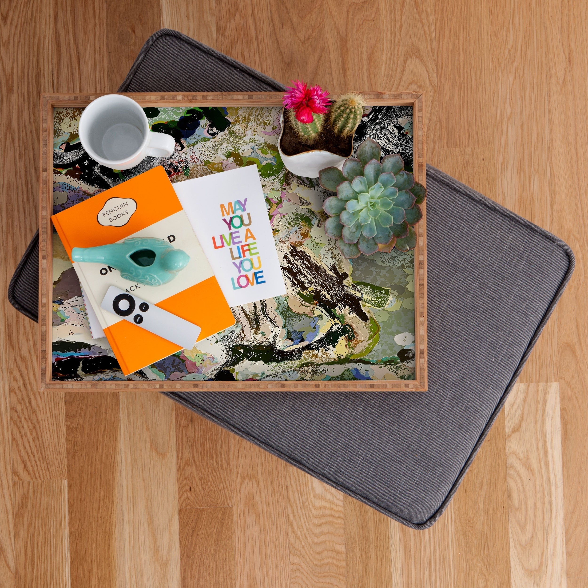 83 Oranges Echoes Beneath the Surface Rectangular Tray