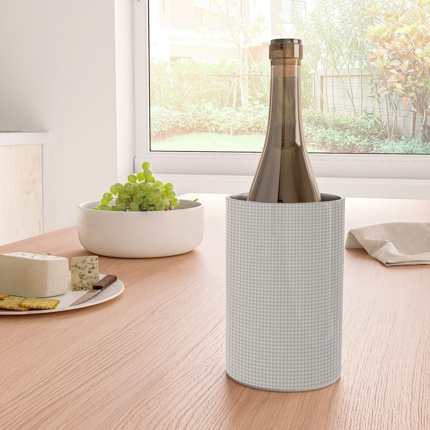 Colour Poems Gingham Plaid Pattern Cloud White Wine Chiller
