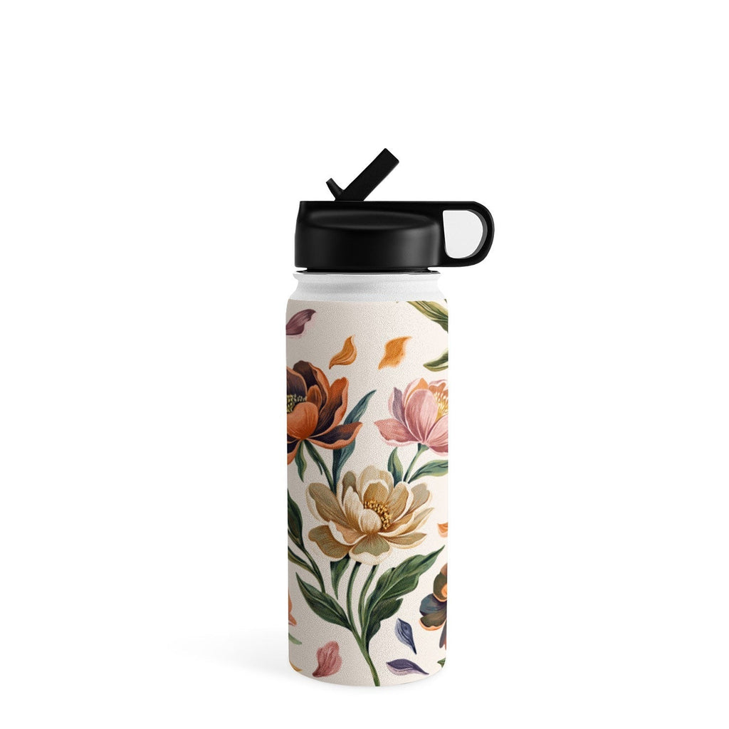 Marta Barragan Camarasa Hand Painted Peony Florals Water Bottle