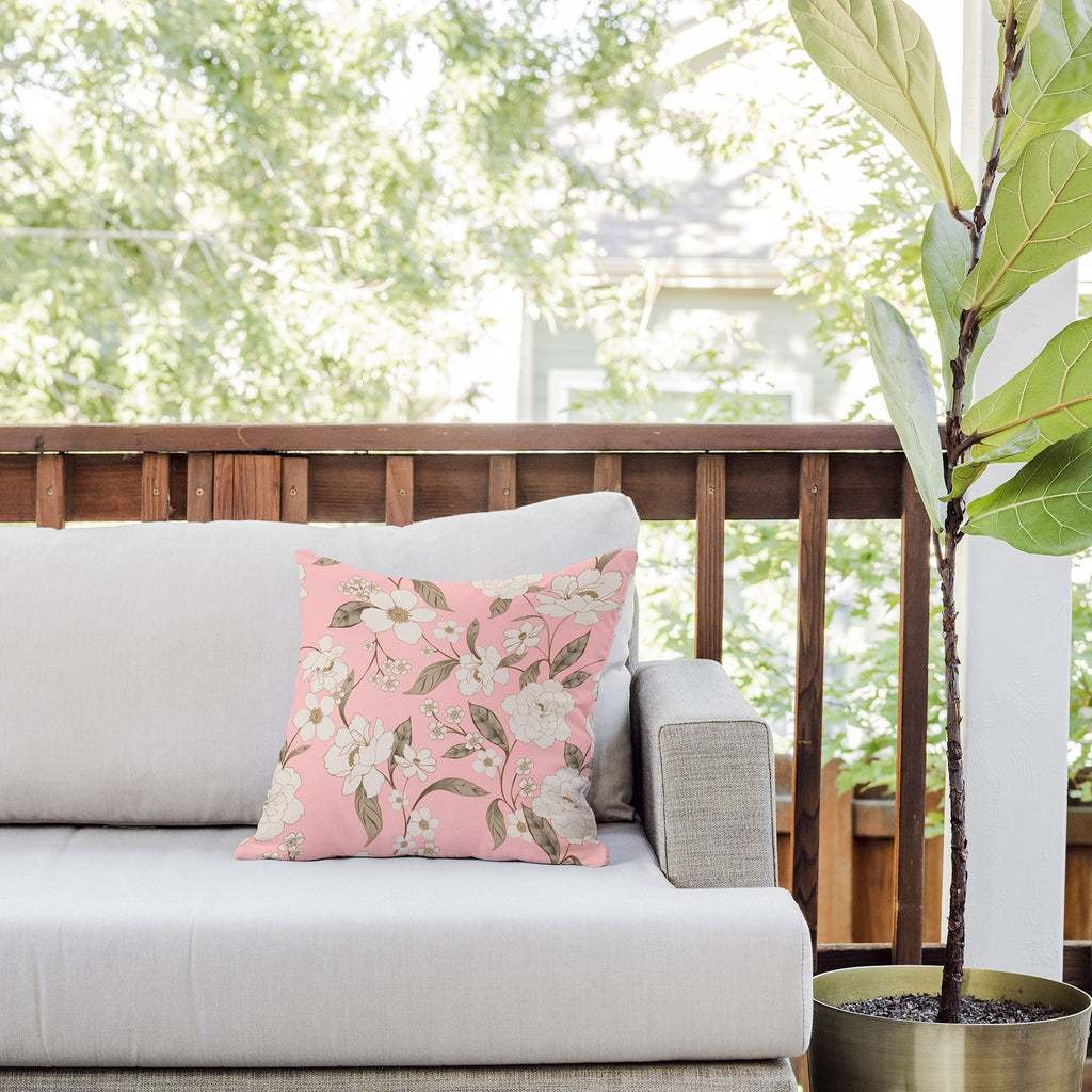 Gabriela Fuente Roberta in Pink Outdoor Throw Pillow