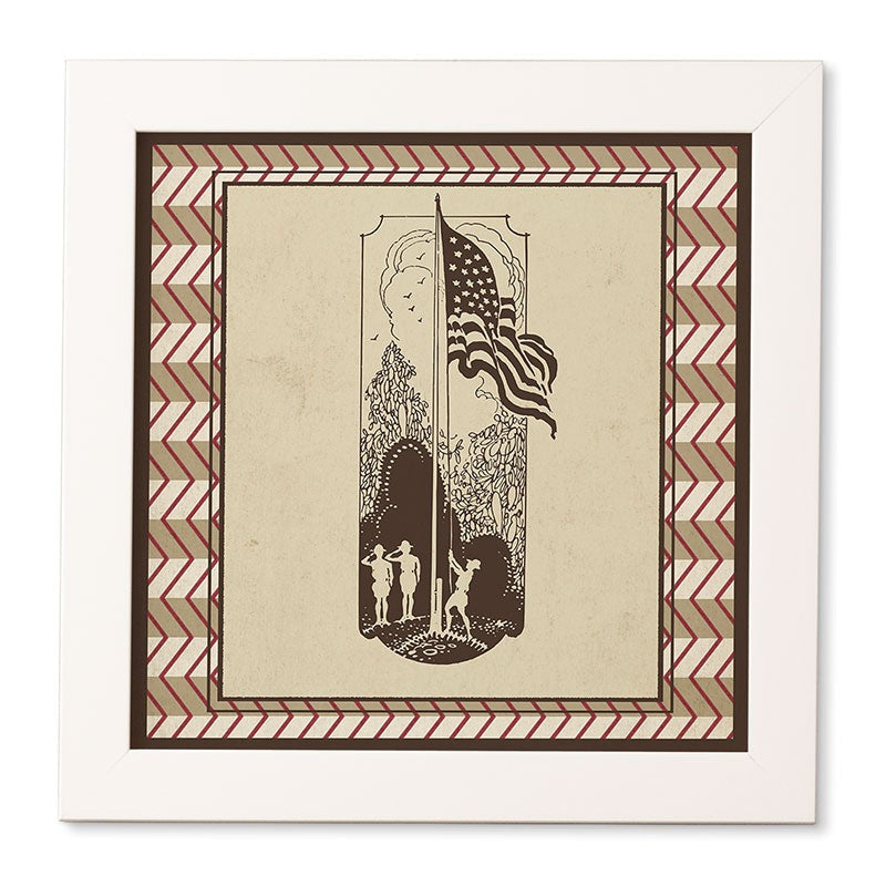 DENY Designs Flag Raisers Striped Square Framed Wall Art