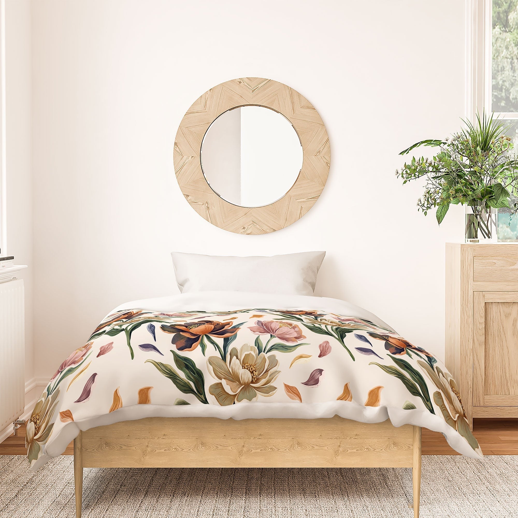 Marta Barragan Camarasa Hand Painted Peony Florals Duvet Cover
