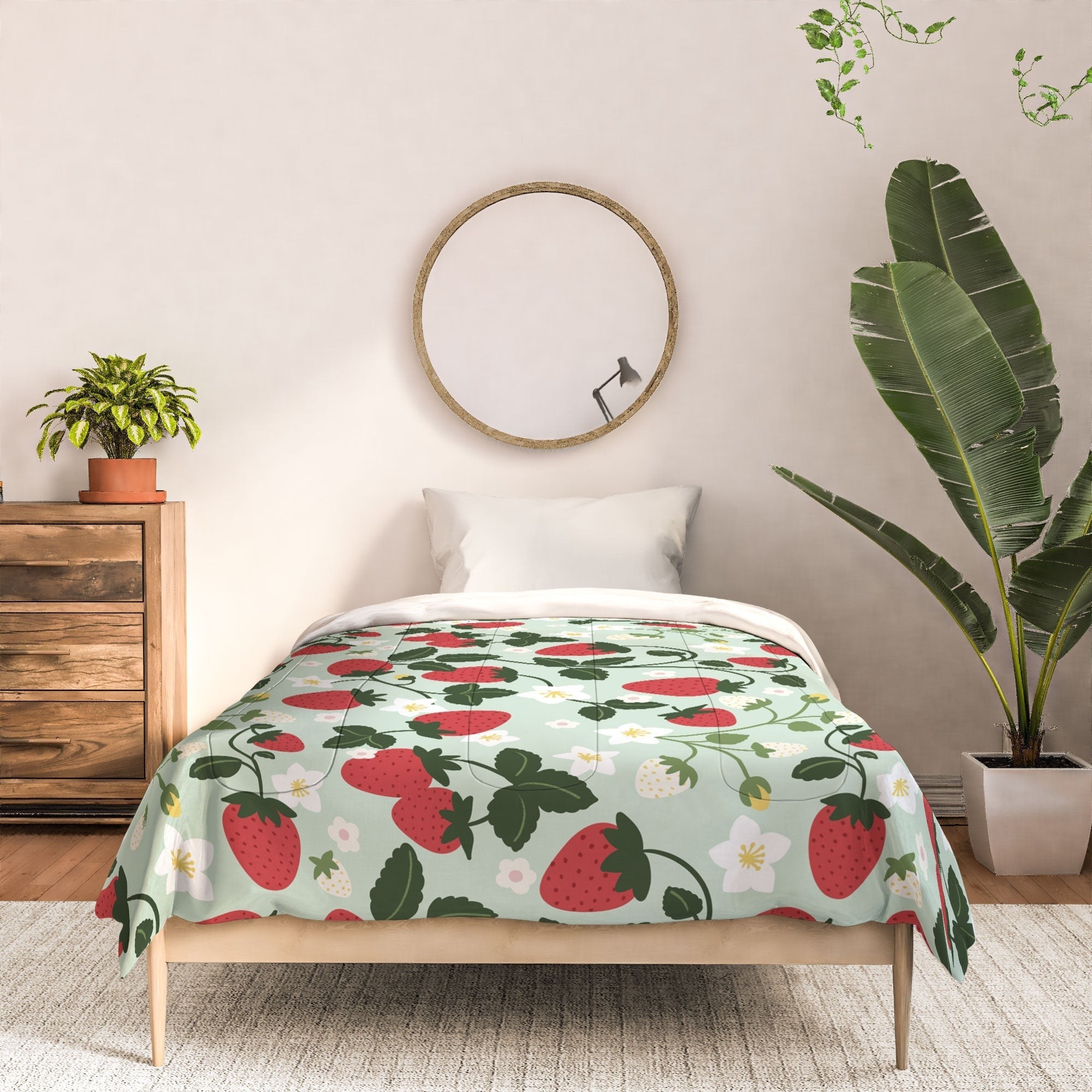 Design by Spark Strawberry Florals Fields Comforter