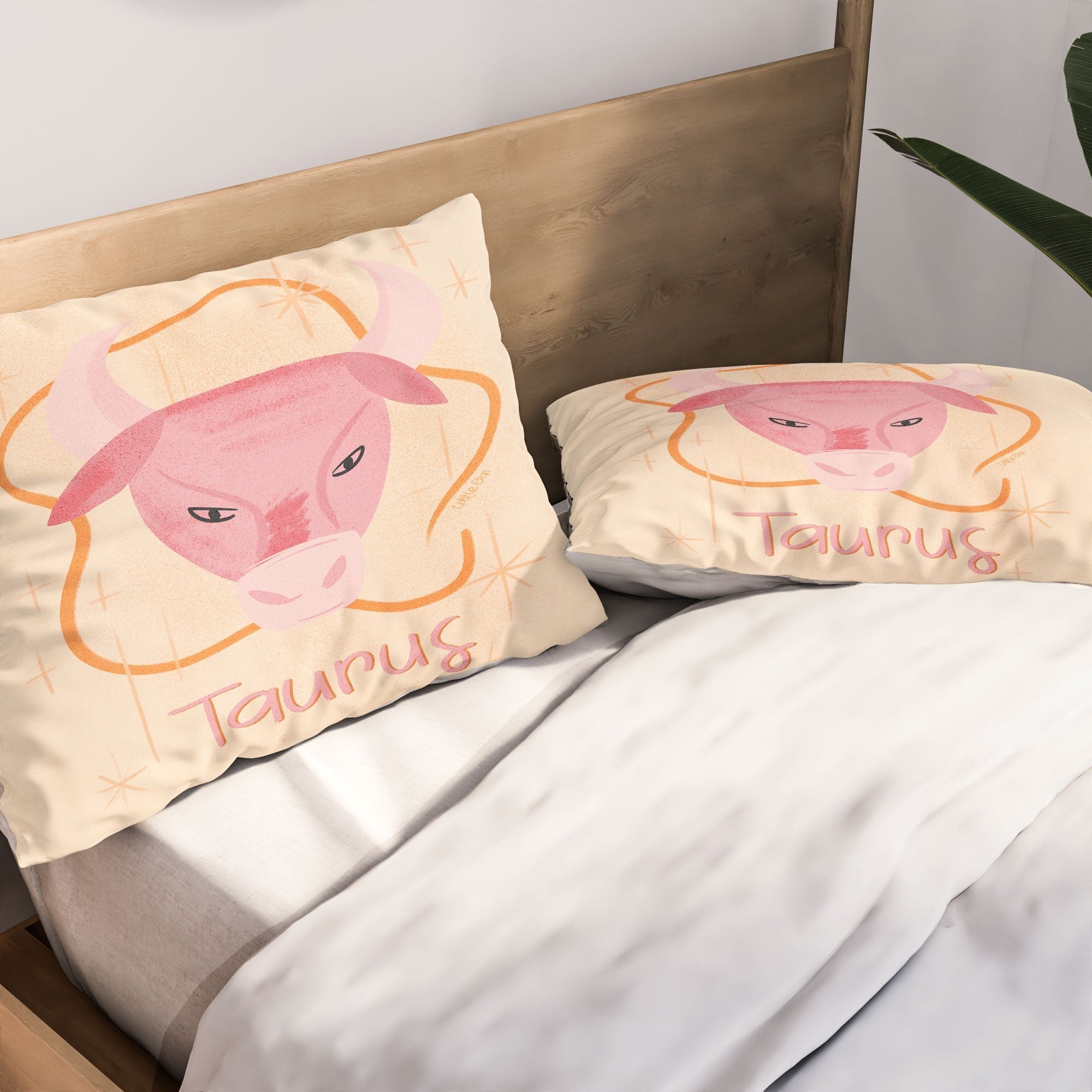 Little Om Zodiac Sign Taurus Pillow Shams