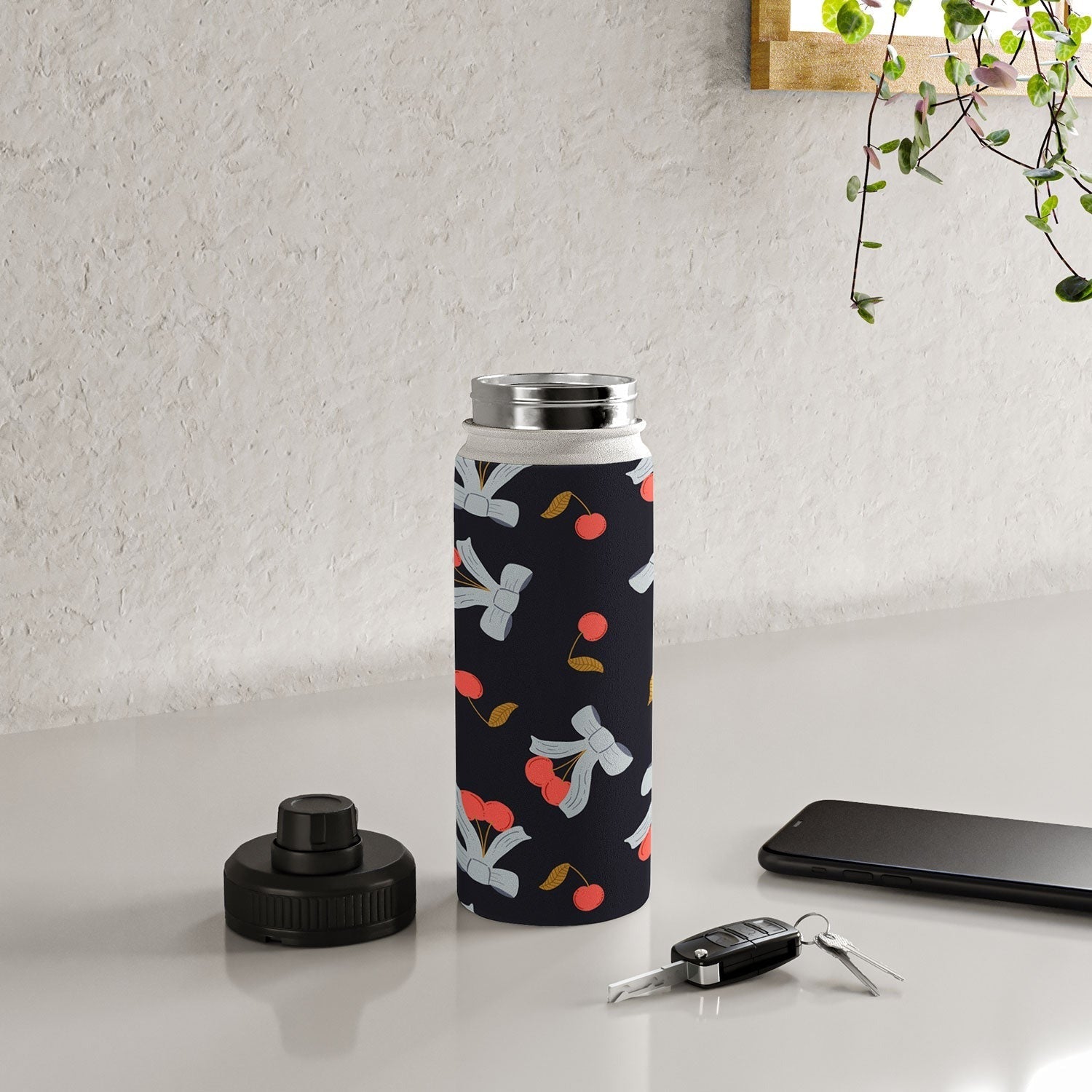 Jennifer Labre Cherries and Bows Water Bottle