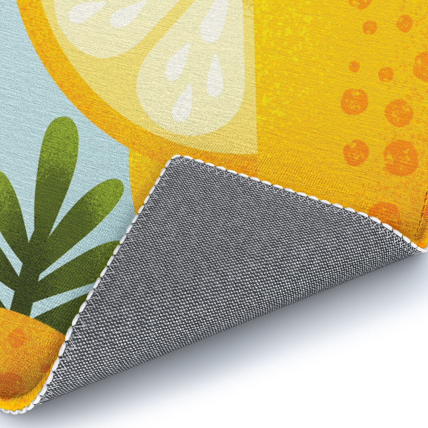Jessica Molina Lemon Pattern on Sky Blue Area Rug