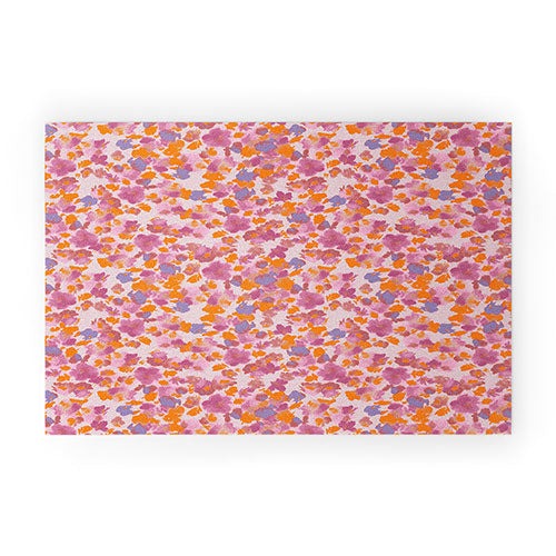 Gabriela Fuente Day Dreaming Watercolor Pink Welcome Mat