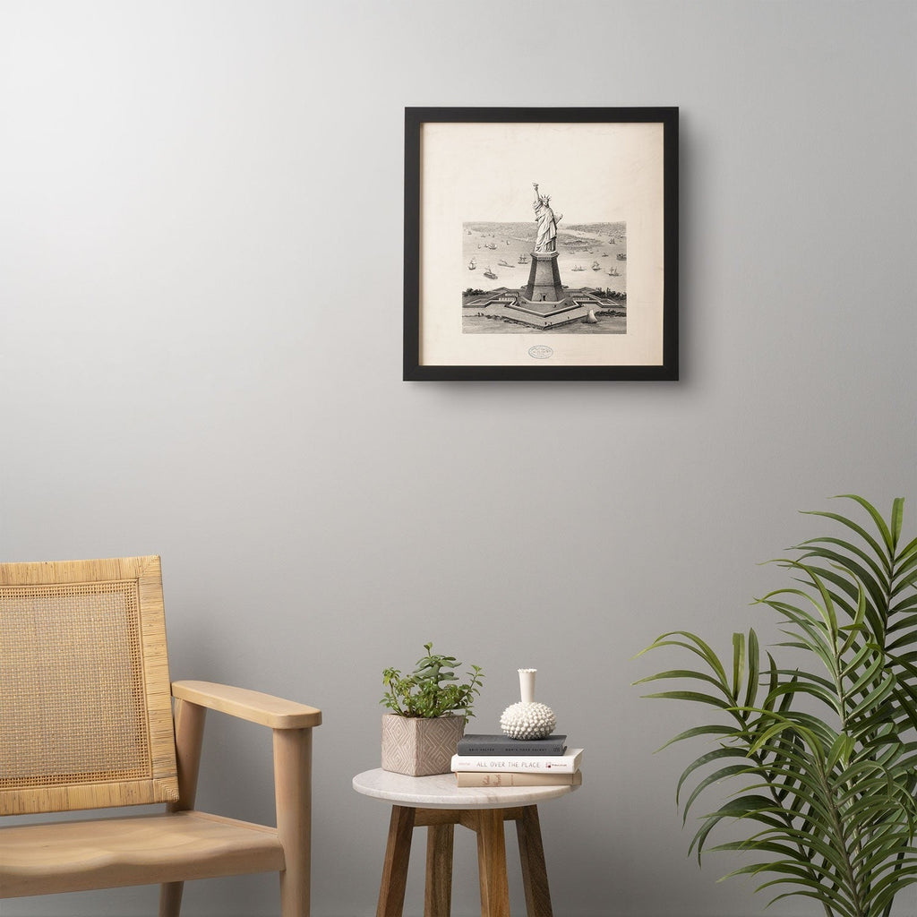 DENY Designs Vintage Lady Liberty Framed Wall Art