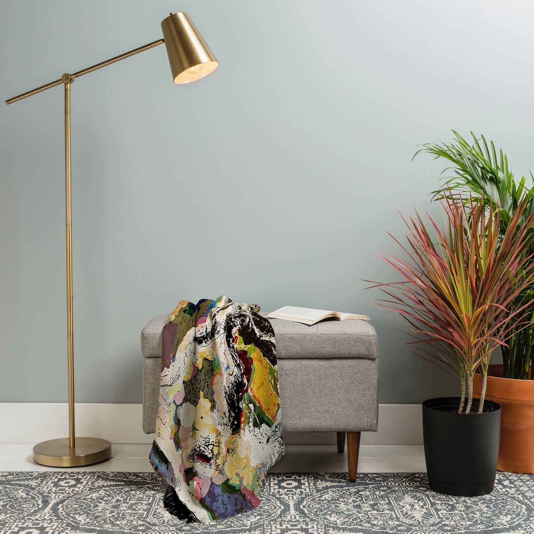 83 Oranges Echoes Beneath the Surface Throw Blanket