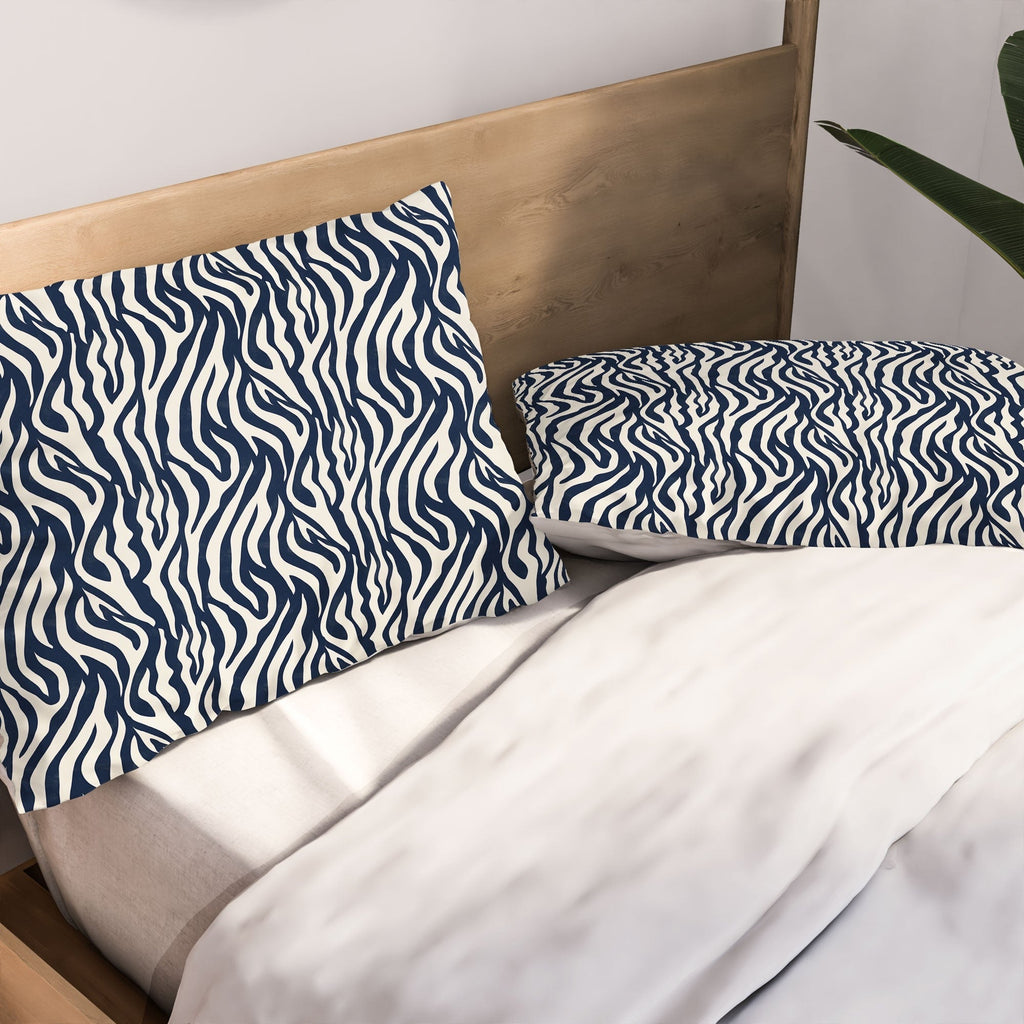 Avenie BR Navy Tiger Stripes Pillow Shams