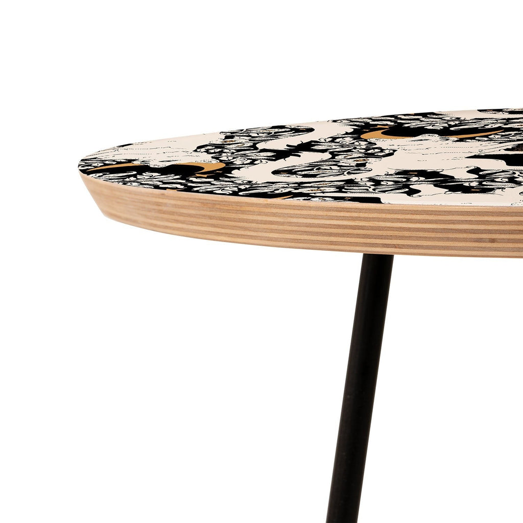 Avenie Celestial Cats Gold Round Side Table