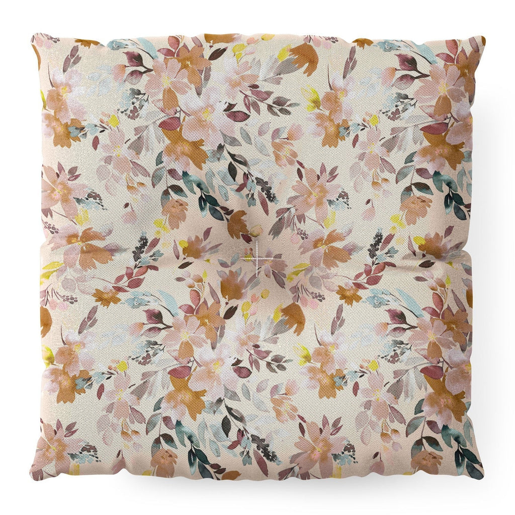 Ninola Design Botanic Retreat Floral Oleander Whimsical Soft Pink Floor Pillow Square