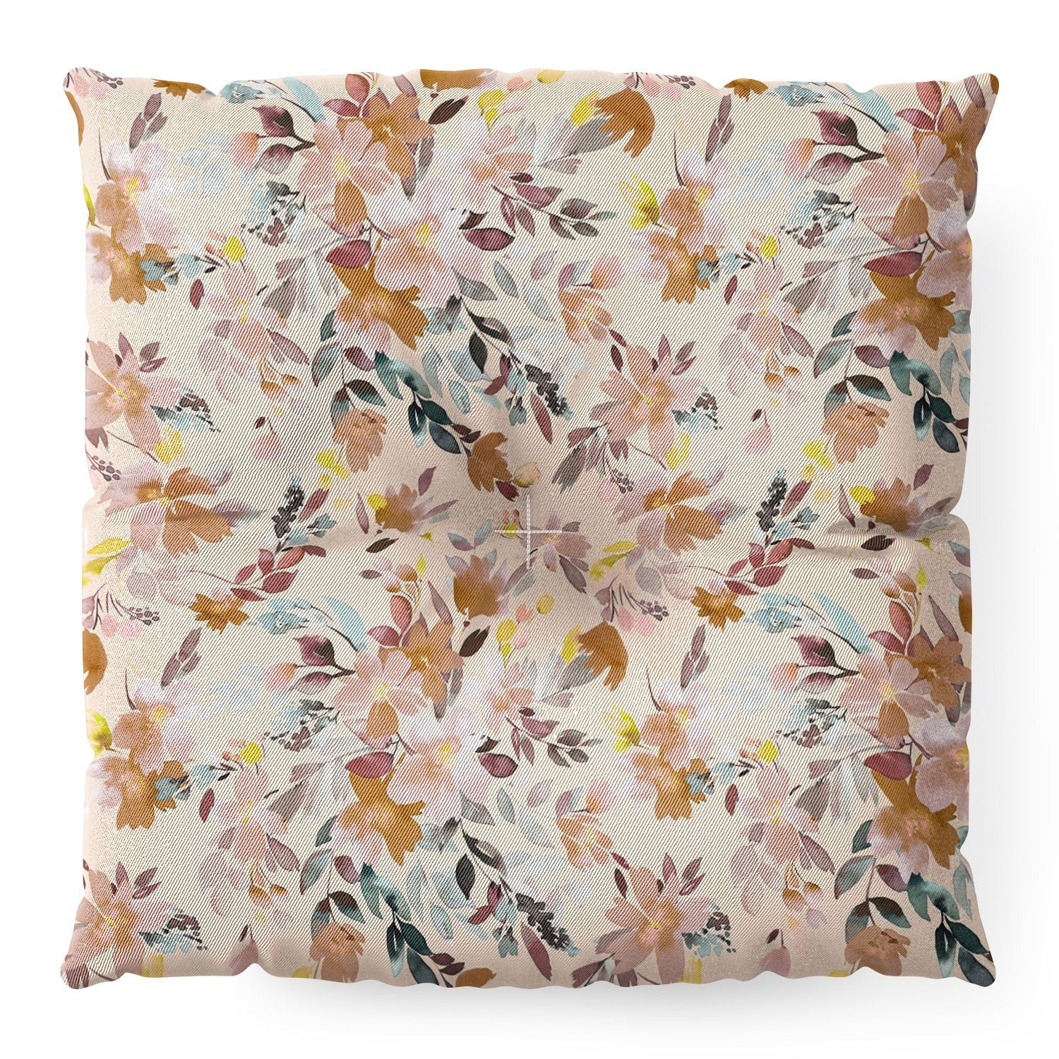 Ninola Design Botanic Retreat Floral Oleander Whimsical Soft Pink Floor Pillow Square