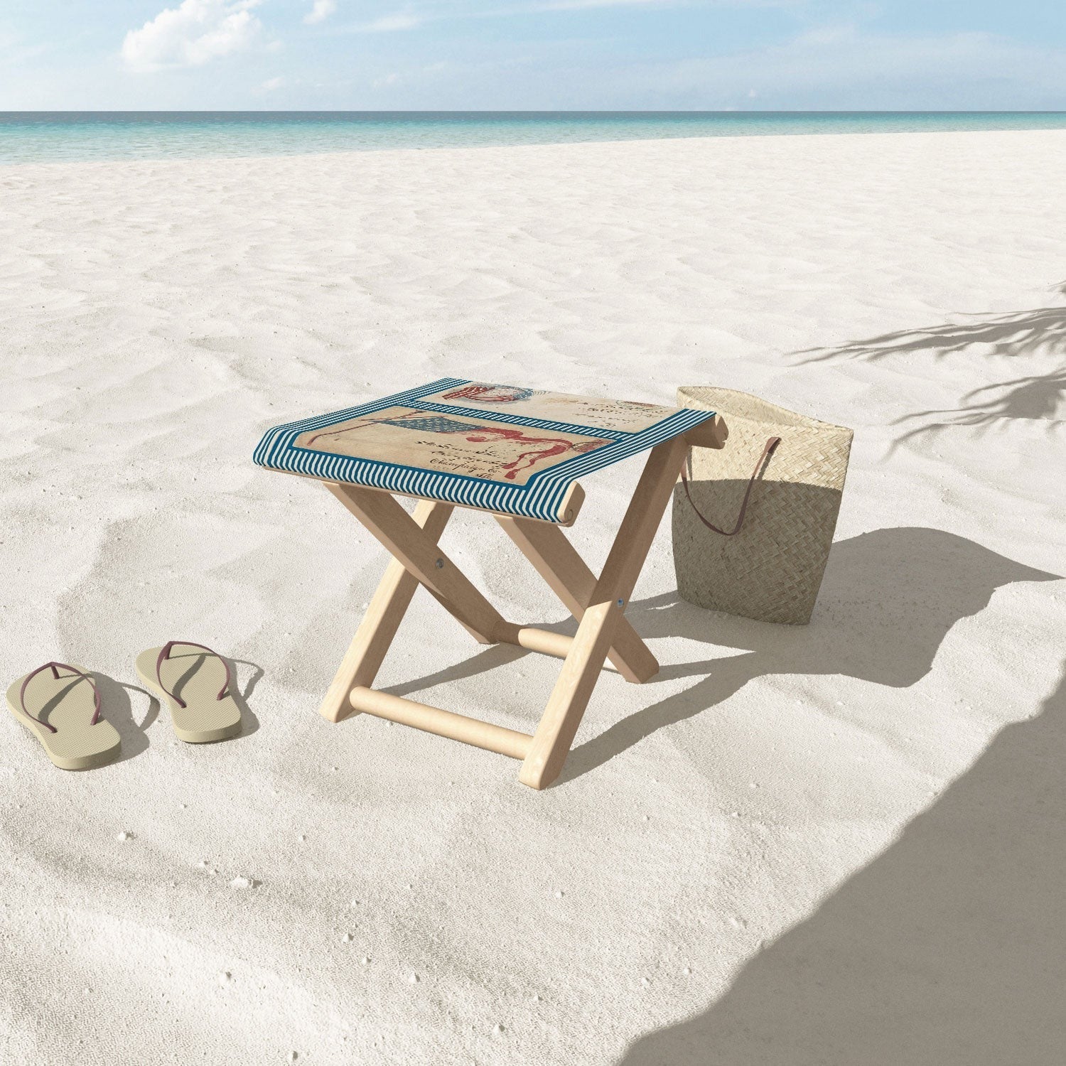DENY Designs Civil War Envelopes Folding Stool