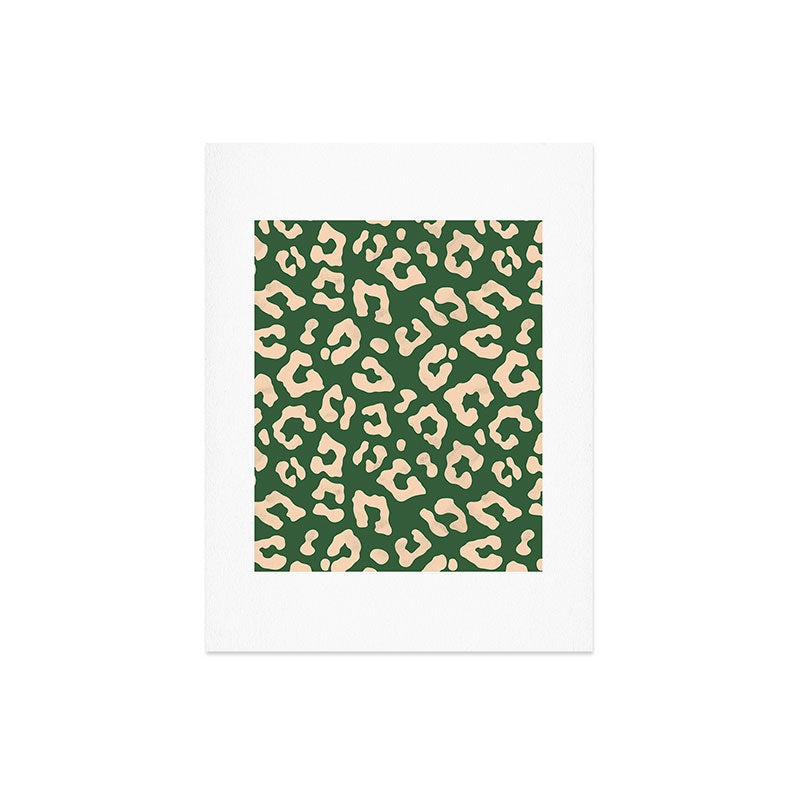 Avenie BR Cheetah Print In Green Art Print