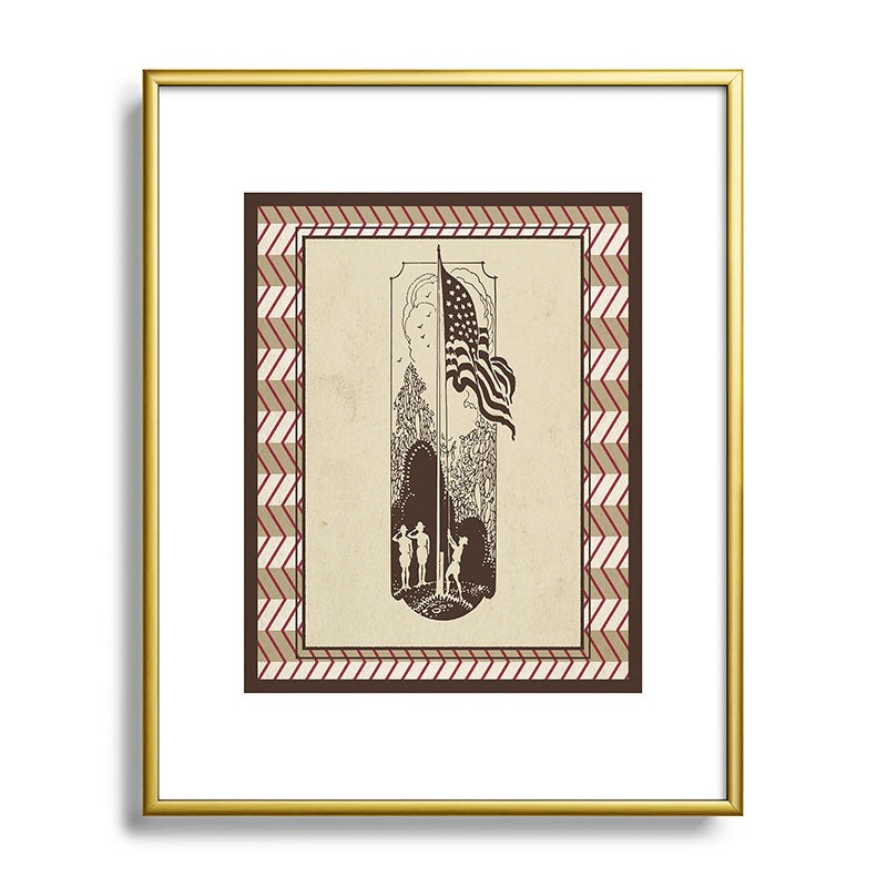 DENY Designs Flag Raisers Striped Square Metal Framed Art Print