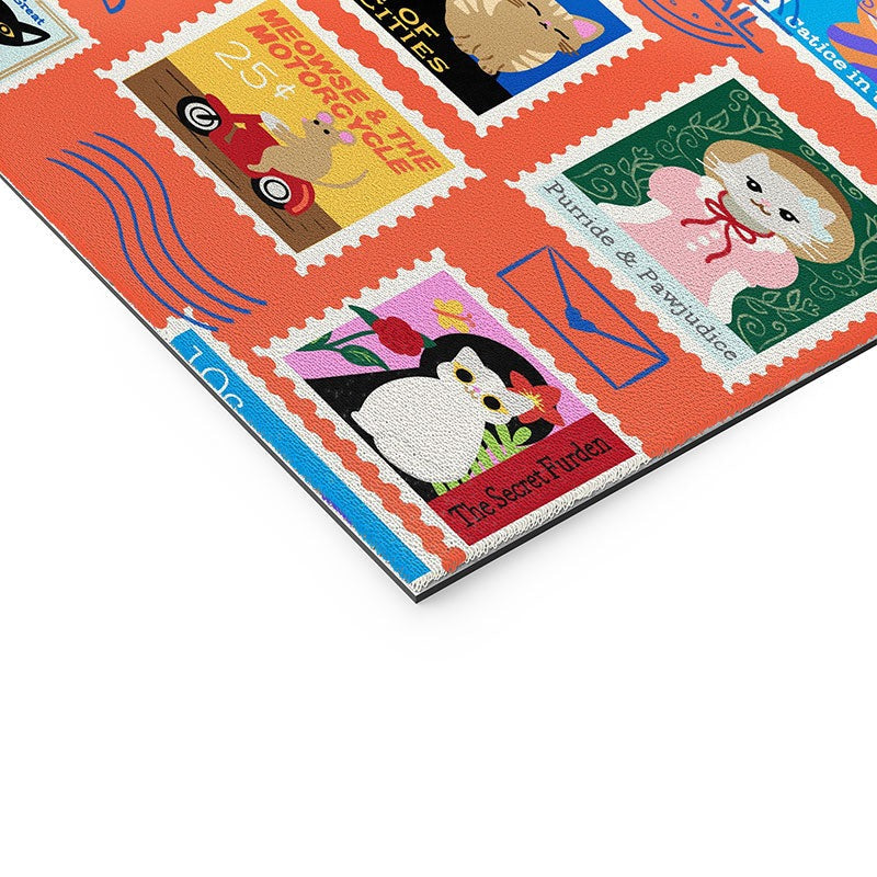 Design by Spark Classic Book Cat Stamps Welcome Mat